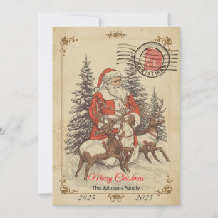 Vintage julhandritat platta Helgdag Julkort