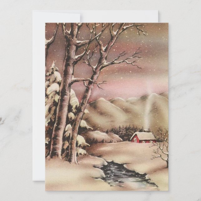 Vintage-julhuset Julkort (Framsida)