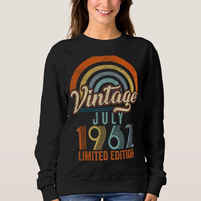 Vintage juli 1962 60:e födelsedagen t shirt (Framsida)