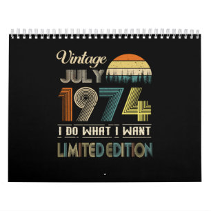 Vintage juli 1974 Vad jag vill ha Begränsadare ut Kalender