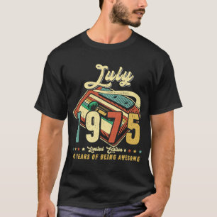 Vintage JULI 1975 Framställd 1975 45-årsdag 45 år T Shirt