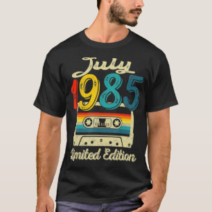 Vintage Juli 1985 Kassettband 37:e födelsedagsdekr T Shirt