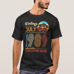 Vintage juli 1989 33 år gammal 33:e födelsedagskår t shirt