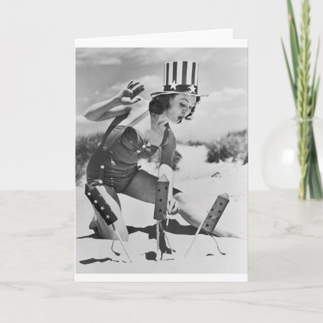 vintage juli fjärde kort (Framsida)