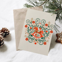 Vintage julillustration av gunghäst 