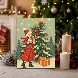Vintage julillustration helg vykort