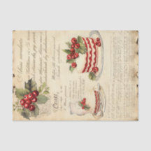 Vintage julkakans receptkort decoupage