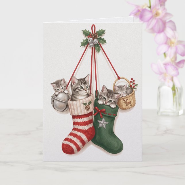 Vintage julkitten charm kort (Orkide)