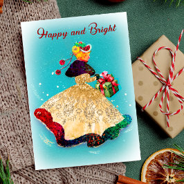 Vintage-julklapp: guld glitter inbjudningar