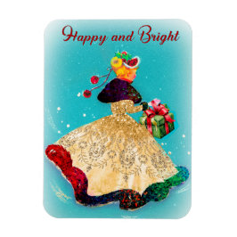 Vintage-julklapp: guld glitter magnet