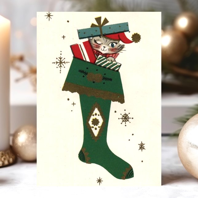 Vintage julklapp i lager helgkort (Skapare uppladdad)