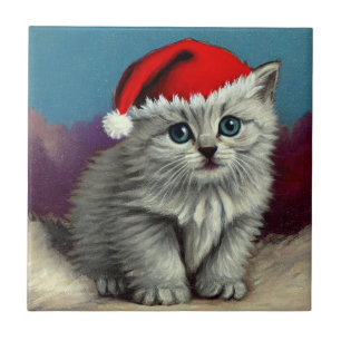 Vintage-julklapp i Santa Hat Kakelplatta