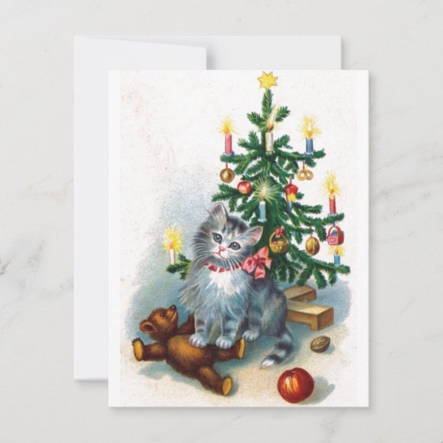 Vintage-julklapp Julkort (Framsida)