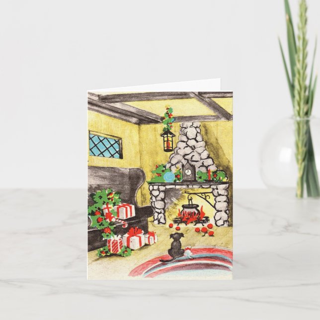 Vintage-julklapp Kort (Framsida)