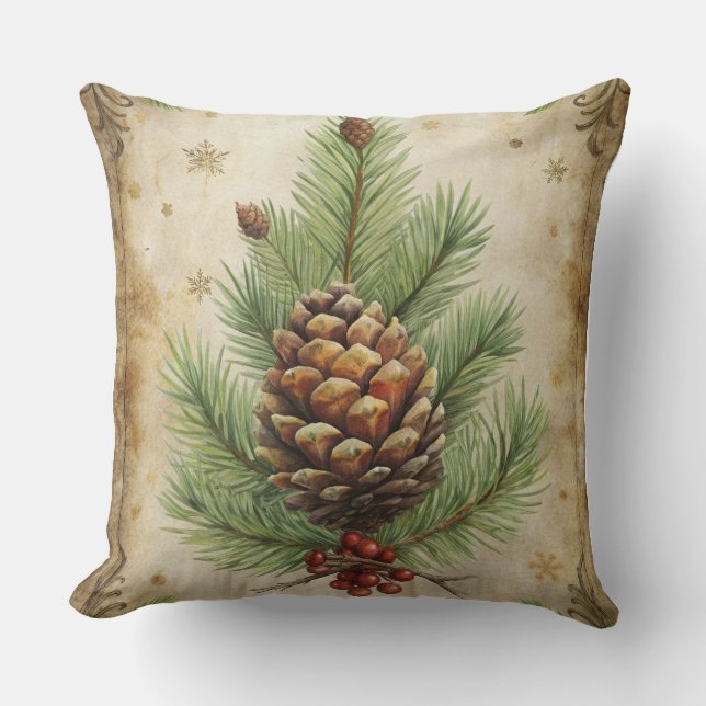 Vintage-julklapp - Retro-Helgdag-design Kudde (Framsida)