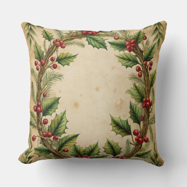 Vintage-julklapp - Retro-Helgdag-design Kudde (Framsida)