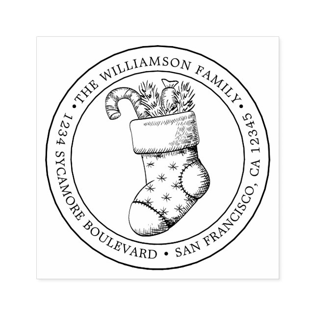 Vintage-julklapp Ru-Returadress Ru Stämpel (Tryck)