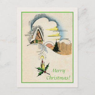 Vintage julklapp teckning helg vykort