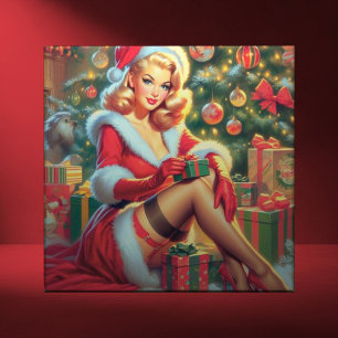Vintage-julklapp upp kakelplatta