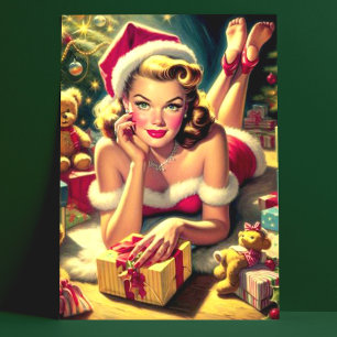 Vintage julklapp upp vykort