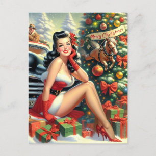 Vintage julklapp upp vykort