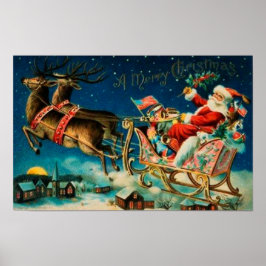 Vintage Julklappar Slädens Jul Högtid Poster