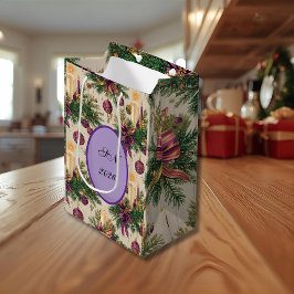 Vintage julklappspåse med anpassad monogram  