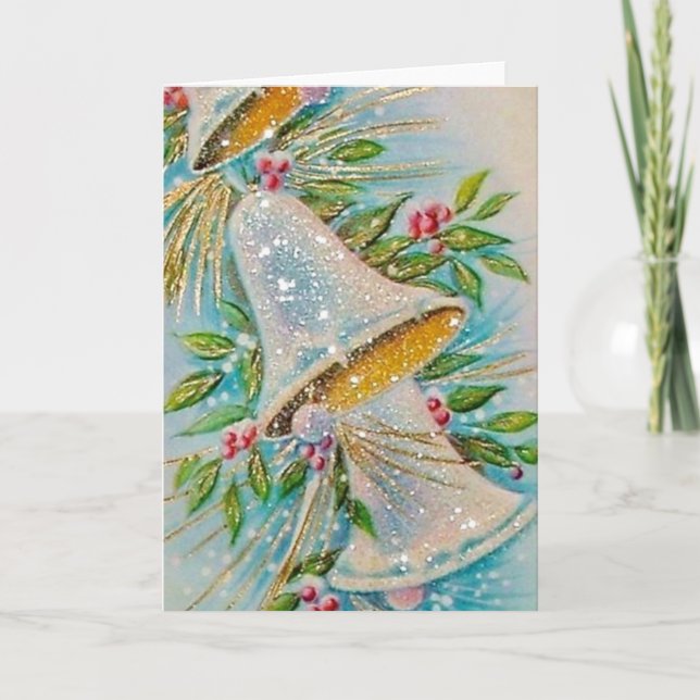 Vintage julklockor helgkort (Framsida)