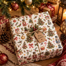 Vintage julknäpp wrappingpapper