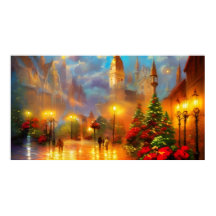 Vintage julkonst gammal affisch