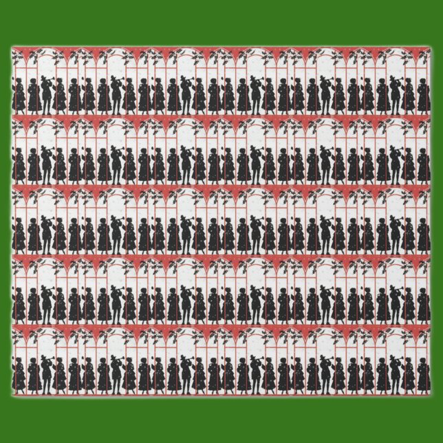Vintage julkörsångare Silhuett Illustration Presentpapper (Skapare uppladdad)