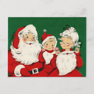 Vintage julkort för julfamiljen helg vykort