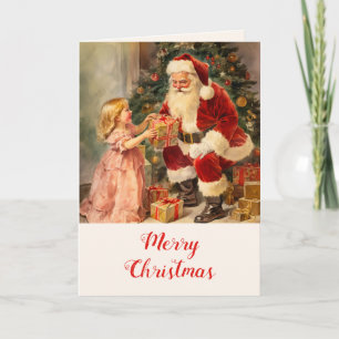 Vintage julkort för jultomte och barn kort