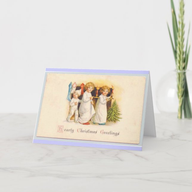 Vintage julkort helgkort (Framsida)