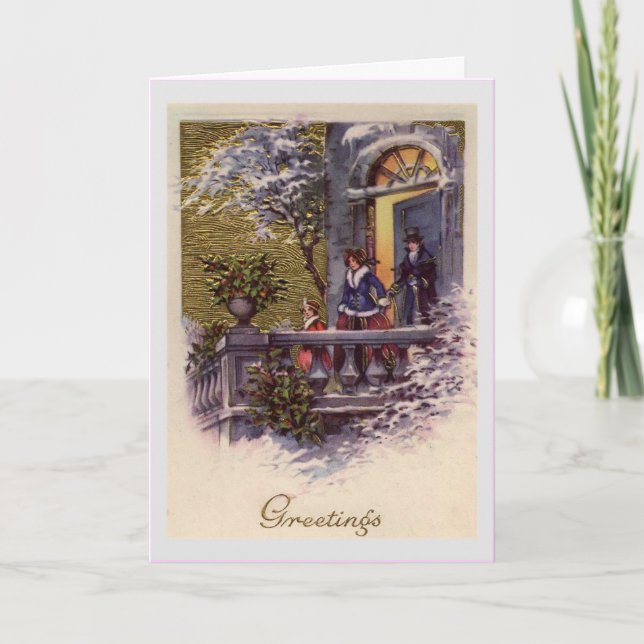 Vintage julkort helgkort (Framsida)