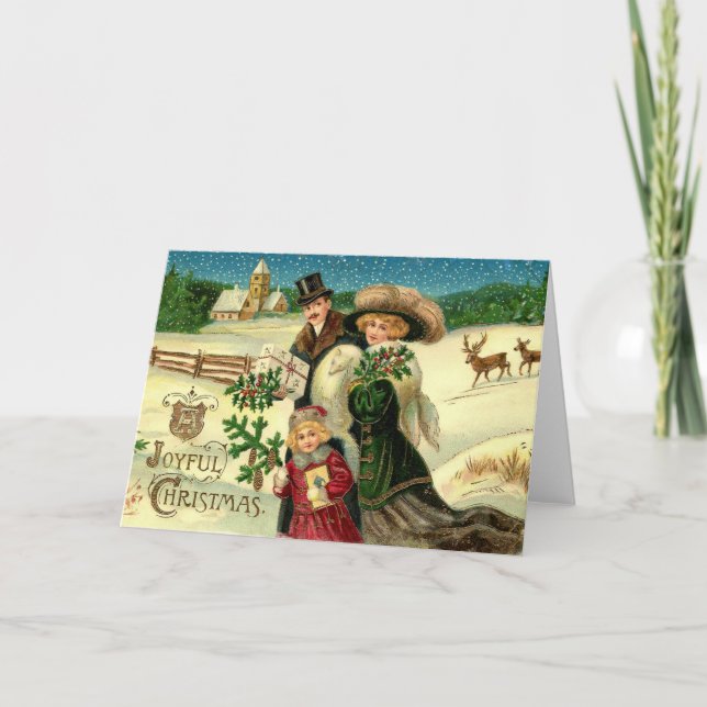 Vintage julkort helgkort (Framsida)