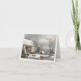 Vintage-Julkort, JORDBRUKARE I WINTER (1861) Helgkort