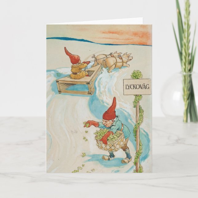 Vintage-julkort | Jul Elf Helgkort (Framsida)