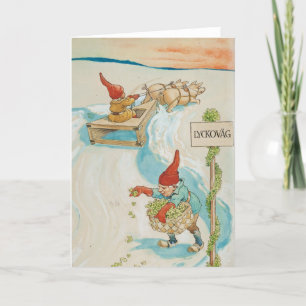 Vintage-julkort Jul Elf Helgkort
