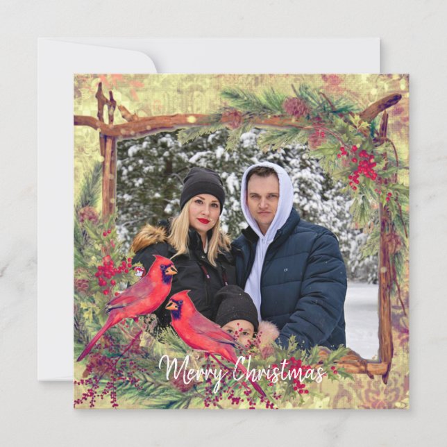 Vintage julkort julduk fotoram (Framsida)