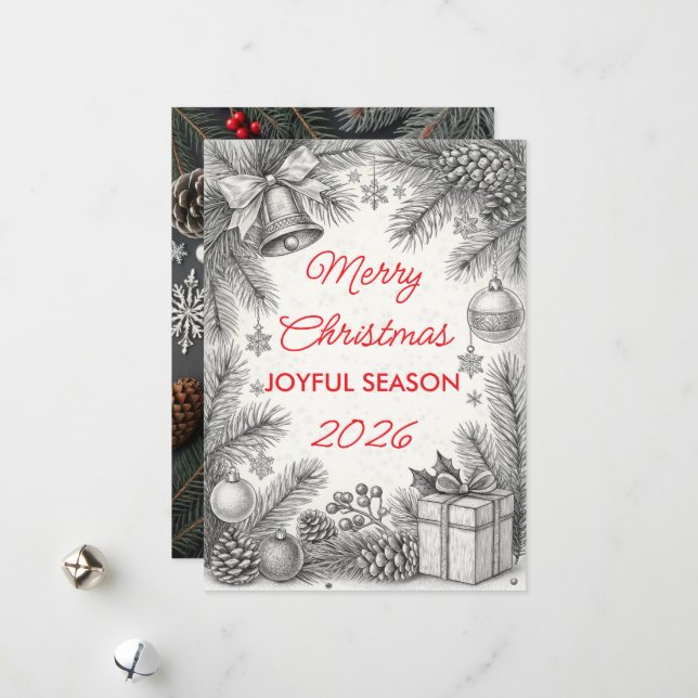 Vintage-julkort Julkort (Fram/Back In Situ)