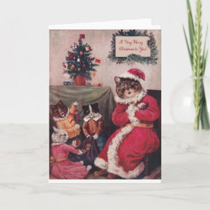 Vintage-julkort, Louis Wain Cats Helgkort