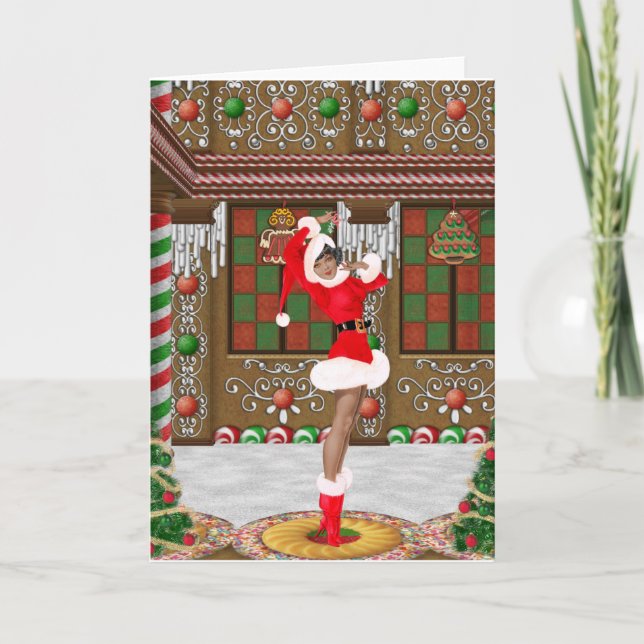 Vintage julkort med afroamerikaner kort (Framsida)