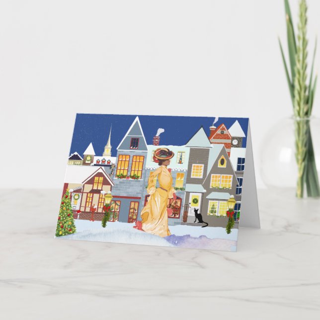 Vintage julkort med afroamerikaner kort (Framsida)