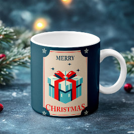 Vintage-julkort med fack för gåva kaffemugg