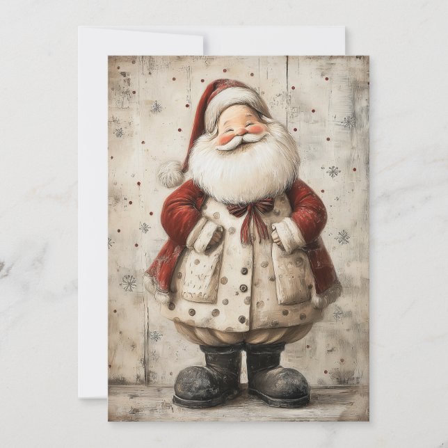 Vintage julkort med tomte (Framsida)
