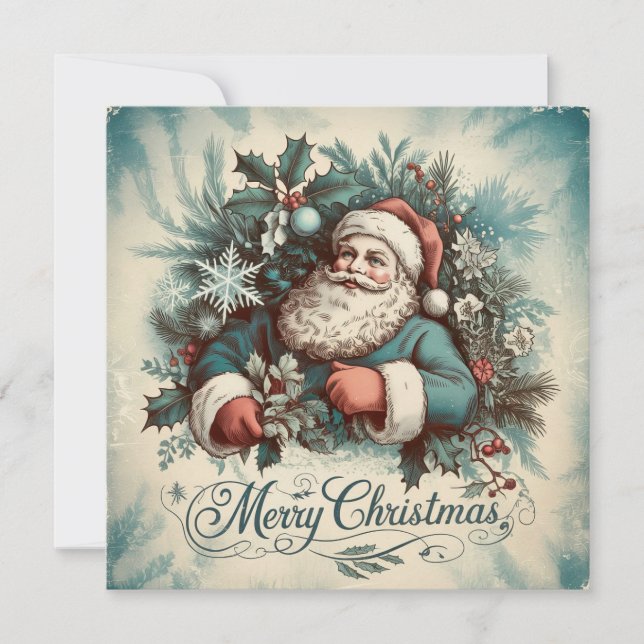 Vintage julkort med tomte (Framsida)