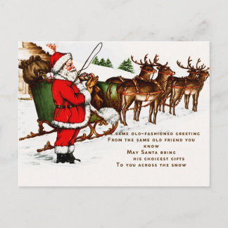 Vintage julkort med tomte vykort