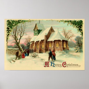 Vintage-julkort Poster