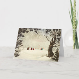 Vintage-julkort Snöliggande Helgkort